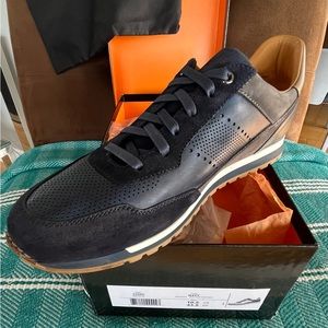 Magnanni Nesto Tru-Tone Sneaker Navy Blue/Grey/Brown Size 10.5 Brand New $290